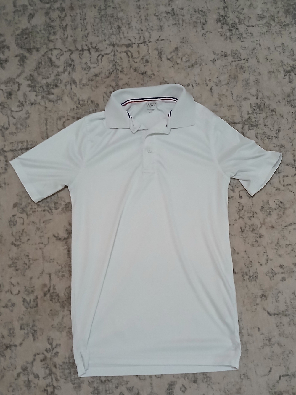 French Toast Men's/Boys' Performance Polo Shirt – Solid White (Size Small)